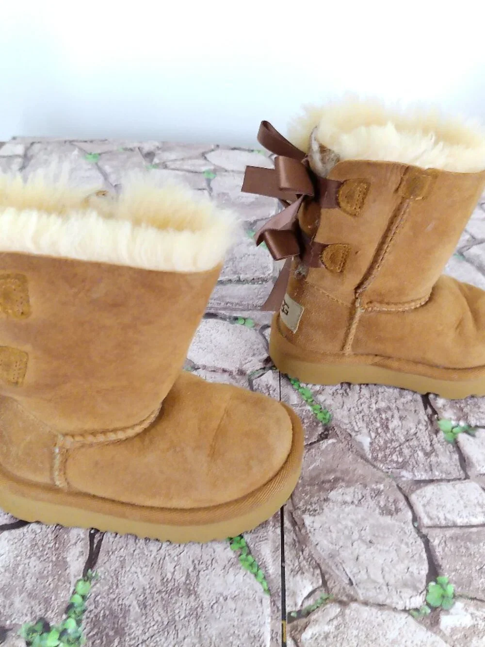 UGG Bailey Bow II Toddler Boots Size 6T Chestnut Suede Girls Winter 1017394T